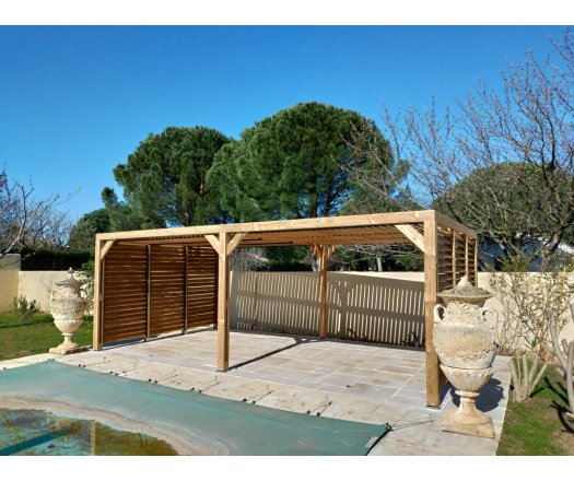 Pergola Thermauvent avec ventelles /Toit et 2 parois THT, 3.40 x 6.20m, 21.30m²