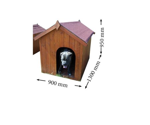 Niche à gros  chiens, Bois, 1.30 x 0.90m, 1.10m²