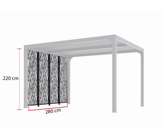 4 panneaux moucharabieh en acier haute performance finition époxy gris anthracite pour côté 3 m