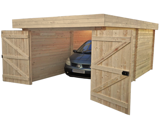 Garage Donur, Epicéa Madriers 28mm, 3.10 x 6.00m, 19.00m²