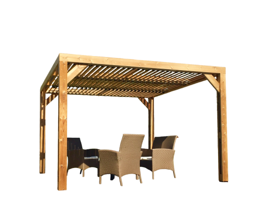 Pergola Thermauvent avec vantelles mobiles sur le toit, THT, 3.10 x 3.40 m, 10.5m²