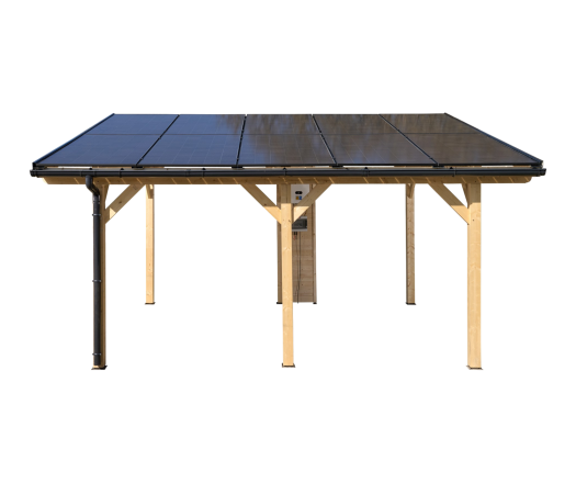 Carport photovoltaïque Wattoit 5kWc, 120 x 120 mm, 3,75 x 4,67 m, 17.51m²