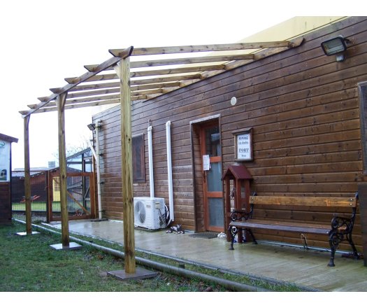 Carport Mural/Pergola Adossable, Pin sylvestre traité autoclave classe III, 3.00 x 5.00m, 15m²