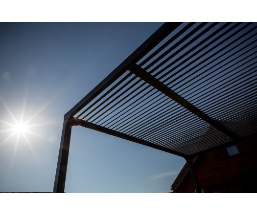 Pergola Bioclimatique avec ventelles, Aluminium gris anthracite, 3.60 x 3.00m, 10.80m²