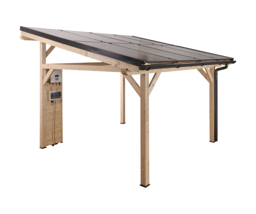 Carport photovoltaïque Wattoit 4kWc, 120 x 120 mm, 3.75 x 4.63m, 17.51 m²