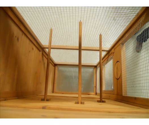 Cage à oiseaux standard, Bois, 0.41 x 0.63m, 0.42m²