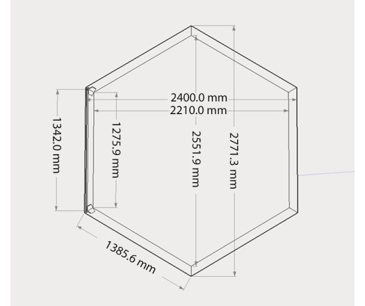 Habillage hexagonal pour spas et piscines gonflables, Bois, 2.80 x 2.20 m, 6.10m²