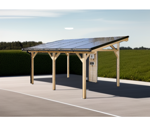 Carport photovoltaïque Wattoit 5kWc, 120 x 120 mm, 3,75 x 4,67 m, 17.51m²