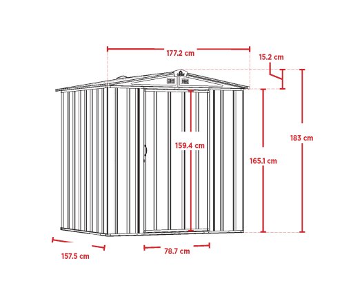 Abri Métal, 1.7 x 1.5m, 2.50m²