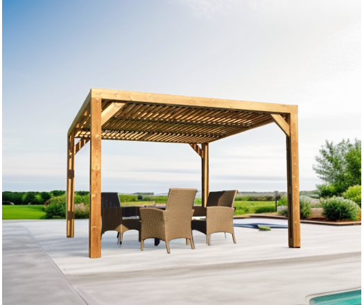 Pergola Thermauvent avec vantelles mobiles sur le toit, THT, 3.10 x 3.40 m, 10.5m²