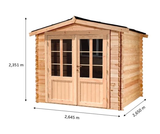 Abri Dhana, Douglas Madriers 28mm, 2.35 x 2.13m, 5.01m²