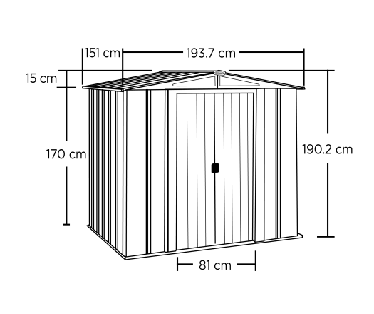 Abri Métal, spécial espace restreint, 1.90m x 1.50m, 2.80m²
