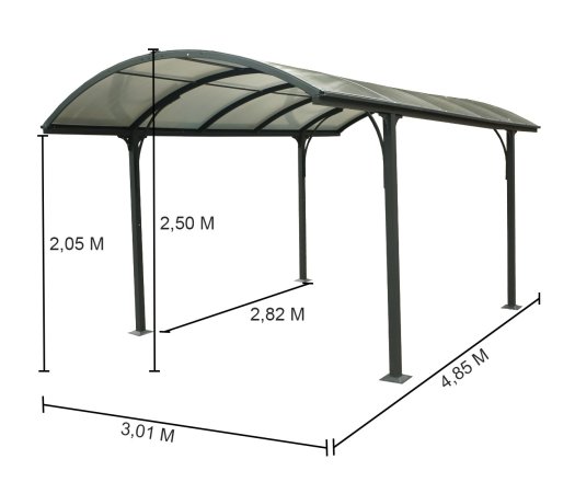 Carport, Aluminium 1.4mm, 4.80 x 3.00m, 14.60m²