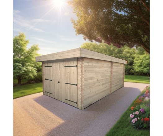 Garage Donur, Epicéa Madriers 28mm, 3.10 x 6.00m, 19.00m²