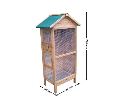 Cage à oiseaux standard, Bois, 0.41 x 0.63m, 0.42m²