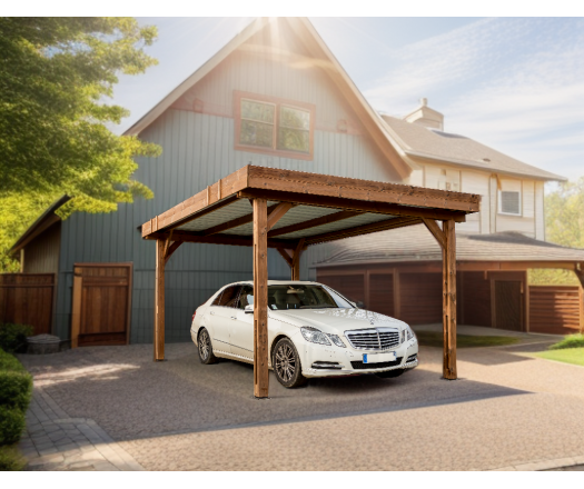 Carport Thones, THT section 40 x 140mm//40 x 120mm, 3.00 x 4.60m, 17.50m²