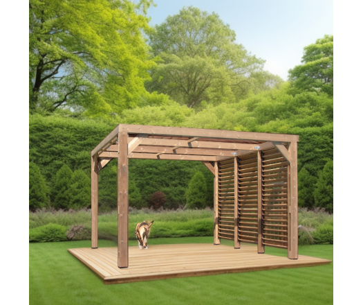 Pergola Thermauvent avec ventelles /1 coté, THT, 3.40 x 3.10m, 10.70m²