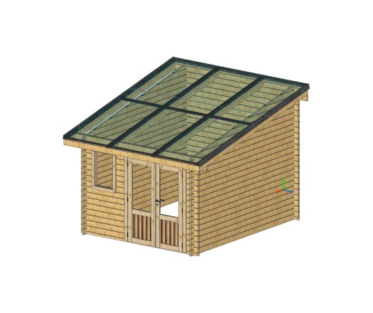 Abri photovoltaïque Lumibois 3kWc, Epicéa massif 42mm, 3.48 x 3.81 m, 13.26 m²