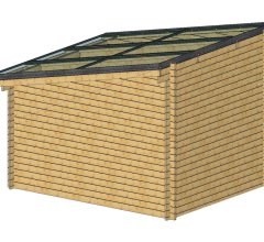 Abri photovoltaïque Lumibois 3kWc, Epicéa massif 42mm, 3.48 x 3.81 m, 13.26 m²