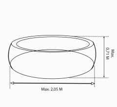 Habillage hexagonal pour spas et piscines gonflables, Bois, 2.60 x 2.10 m, 5.46m²