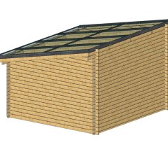 Abri photovoltaïque Lumibois 4kWc, Epicéa massif 42mm, 3.80 x 3.49 m, 13,26 m²