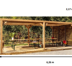 Pergola Thermauvent  avec ventelles mobiles sur mur, THT, 3.40 x 6.20 m, 21.0m²