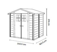 Abri résine Garofalo, 2.02 x 1.62 m, 3,98 m²