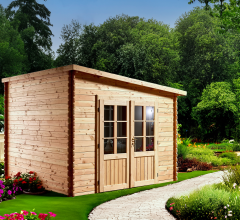 Abri Dhana, Douglas Madriers 28mm, 3.00 x 3.00m, 9.00m²