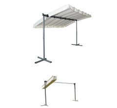 Pergola Marquise avec toile, Aluminium, 2.50 x 3.40, 8.50m²