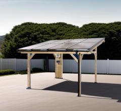 Carport photovoltaïque Wattoit 4kWc, 120 x 120 mm, 3.75 x 4.63m, 17.51 m²