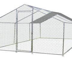 Enclos parc grillagé pour animaux, Acier, 3.00 x 6.00m, 18m²