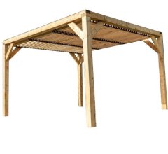 Pergola Veneto avec ventelles réglables, Bois douglas, 3.40 x3.60 m, 12.20