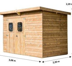 Abri Theora, THT panneaux 19mm, 3.10 x 2.20m, 6.80m²