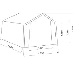 Abri en Toile renforcée, Acier, 1.80 x 1.80 m, 3.20m²