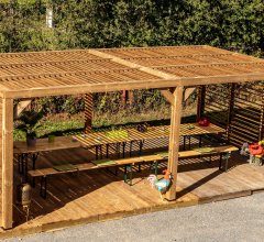 Pergola Thermauvent avec ventelles /Toit et 2 parois THT, 3.40 x 6.20m, 21.30m²