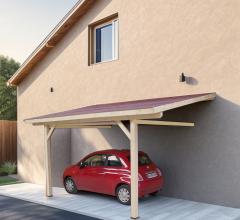 Carport, Epicéa du nord section 120 x 120mm, 3.00 x 3.60m, 16.20m²