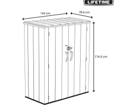 Armoire de rangement, résine, imitation  bois, 1.40m x 0.70m, 1.00m²