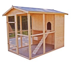 Poulailler très grande taille XXL, Bois, 1.75 x 2.68m, 4.69m²