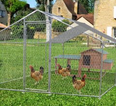 Enclos parc grillagé pour animaux, Acier, 2.00 x 3.00m, 6m²