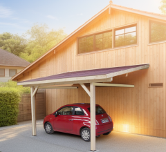 Carport, Epicéa du nord section 120 x 120mm, 3.00 x 3.60m, 16.20m²