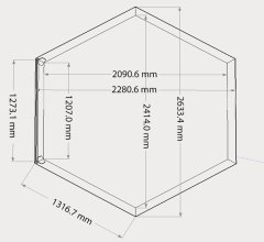 Habillage hexagonal pour spas et piscines gonflables, Bois, 2.60 x 2.10 m, 5.46m²
