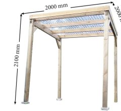 Carport Economique, Pin sylvestre traité autoclave classe III, 2.00 x 2.00m, 4.00m²