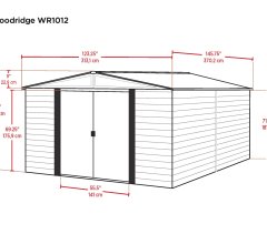 Abri Métal, grand volume, imitation bois, 3.10 x 3.70, 11.50m²