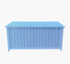 Coffre de rangement, Bois lasuré couleur bleue, 0.50 x 1.30 m, 0.65m²