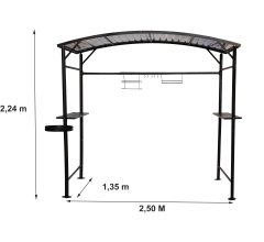 Carport Barbecue, Aluminium 0.8mm, 2.50 x 1.35m, 3.40m²