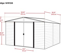 Abri Métal, grand volume, imitation bois, 3.10m x 2.40m, 7.40m²