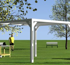 Pergola Thermauvent, Bois Thermo chauffé poteaux 0.12 x 0.12 m, 3.40 x 3.10m, 10.60m²