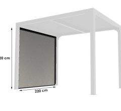 Rideau pour pergola bioclimatique PER 2430 BI avec rail pour côté 2,40 m couleur gris