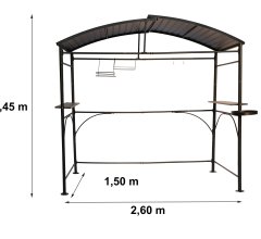 Carport Barbecue, Aluminium 0.8mm, 2.60 x 1.50m, 3.90m²