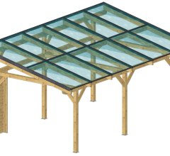 Carport photovoltaïque Wattoit 6kWc, 120 x 120 mm, 3.75 x 6.97m, 26.14m²